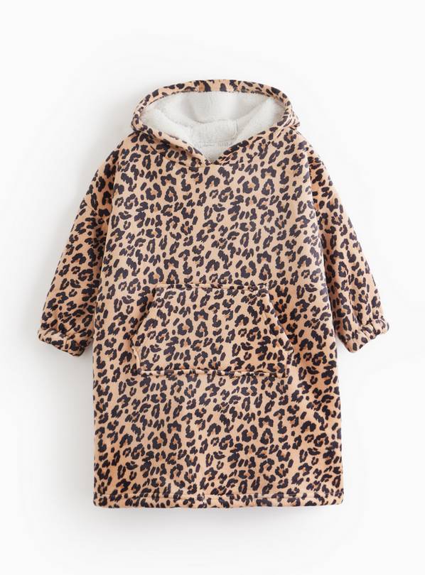 Leopard Print Bonded Hooded Blanket 3-4 years